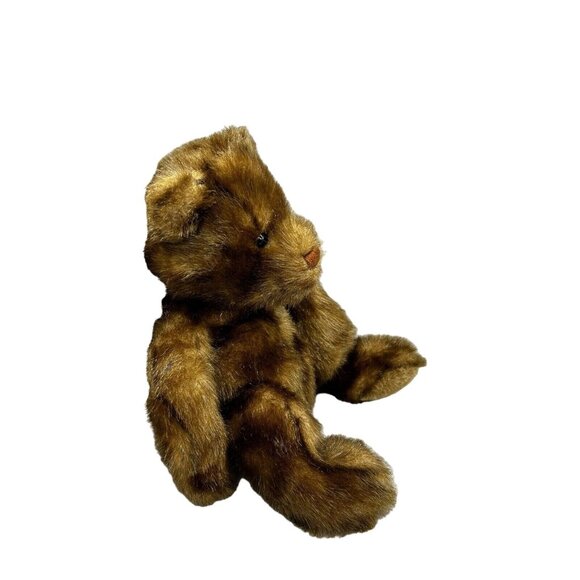 GUND Minky Teddy Bear Brown Jointed Plush 14" #6421 1999 Retired Faux Mink - Picture 2 of 6